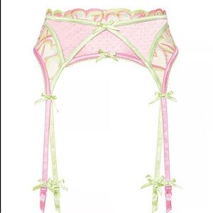NWT For Love and Lemons Hugging Hearts Garter Belt
